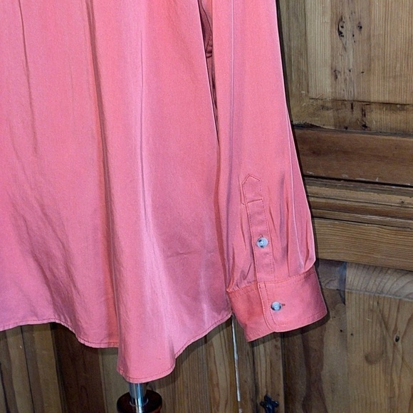 CHICO’S 💯 Modal Coral Long Sleeve Button Down Blouse Sz. 3 - Picture 9 of 11
